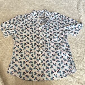 Goodfellow & Co Casual Blue and White Roller Skate Button Down Shirt